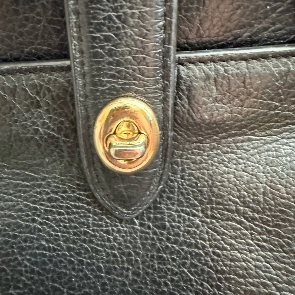 Coach Mercer 30 Satchel in Black Grain Leather with Gold Hardware